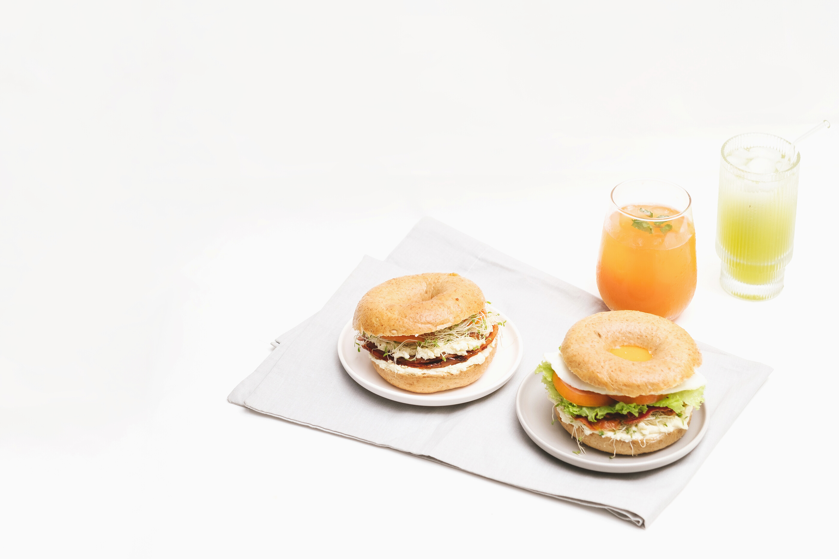 Bagel Sandwiches with Cocktails